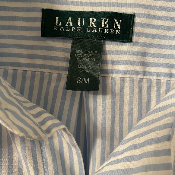Lauren Ralph Lauren Mens S/M Button Down Shirt Striped Embroider Logo Rare - Picture 4 of 13